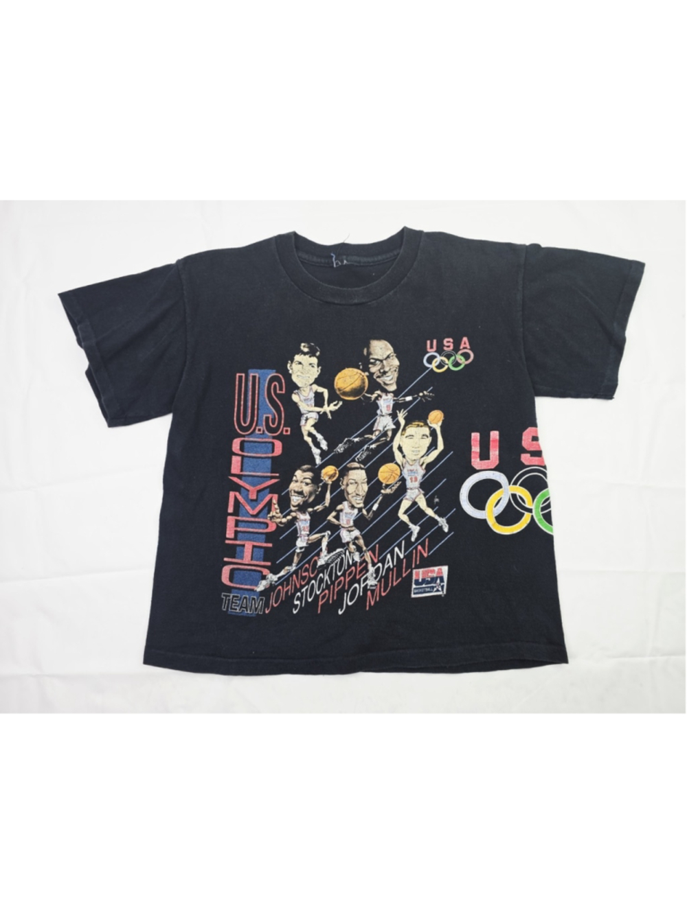 Vintage 1992 Olympic Dream Team Single Stitch AOP All Over Jordan USA Youth L